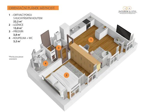Prodej bytu 2+kk 44 m²