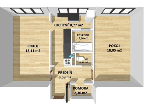 Prodaný byt 2+1 57 m²