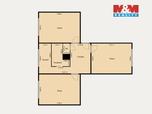 Prodej bytu 3+1 63 m²