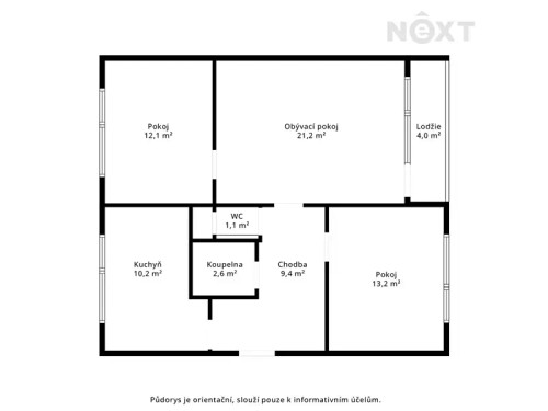 Prodej bytu 3+1 70 m²