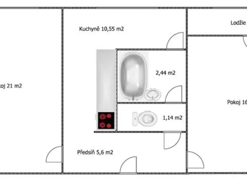 Prodaný byt 2+1 60 m²