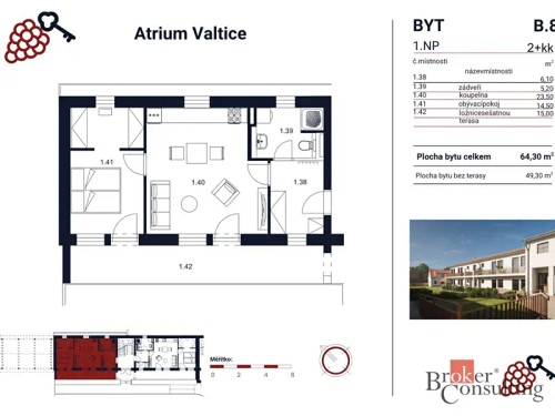 Prodaný  byt 2+kk 64 m²