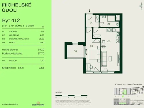 Prodej bytu 2+kk 58 m²