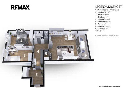 Prodaný byt 3+kk 86 m²