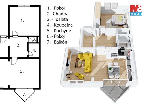 Prodaný byt 2+kk 59 m²