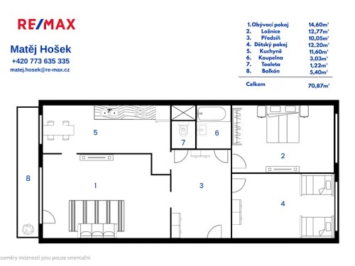 Prodej bytu 3+1 71 m²
