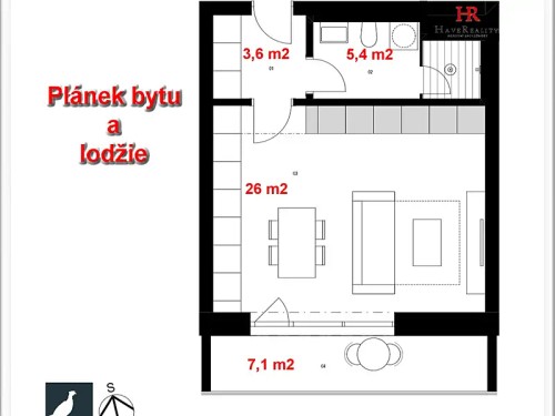 Prodaný byt 1+kk 44 m²