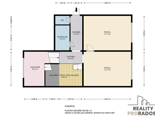Prodaný  byt 3+1 69 m²