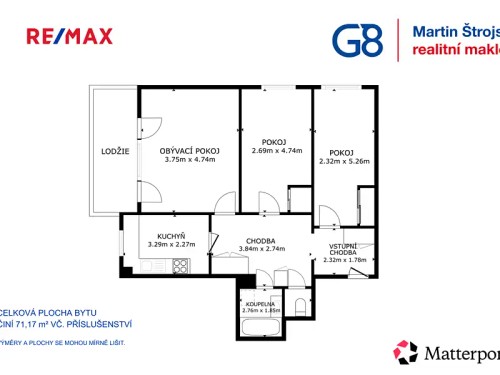 Prodej bytu 3+1 71 m²