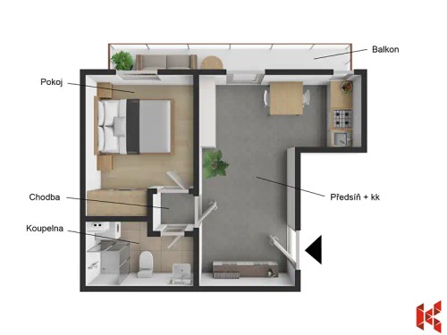 Prodej bytu 1+1 31 m²
