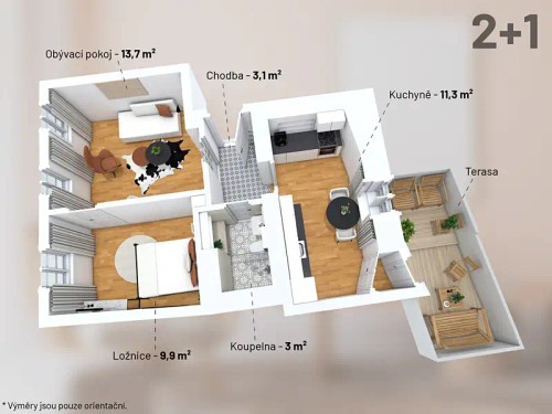 Prodaný byt 2+1 46 m²