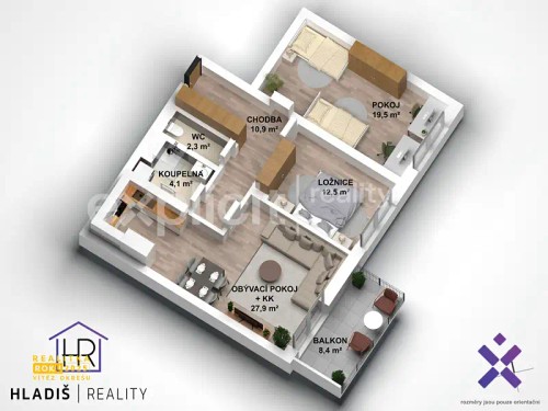 Prodej bytu 3+kk 60 m²