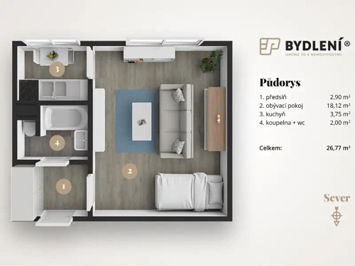 Prodej bytu 1+kk 26 m²