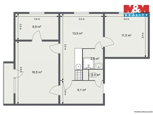 Prodaný byt 3+1 58 m²