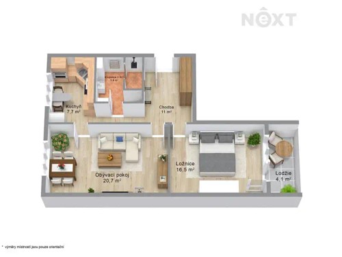 Prodaný byt 2+1 62 m²