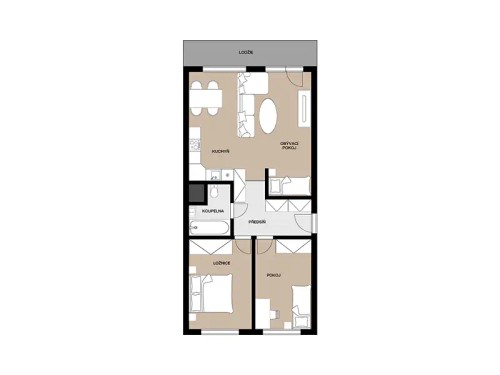 Prodaný  byt 3+kk 74 m²