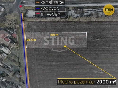 Prodej stavebního pozemku 2000 m²