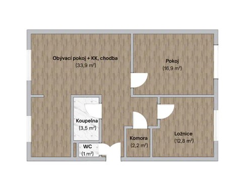 Prodaný  byt 3+1 70 m²