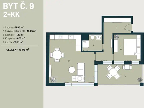 Prodej bytu 2+kk 57 m²