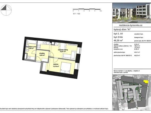 Prodej bytu 2+kk 46 m²