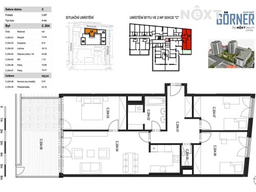 Prodej bytu 4+kk 103 m²