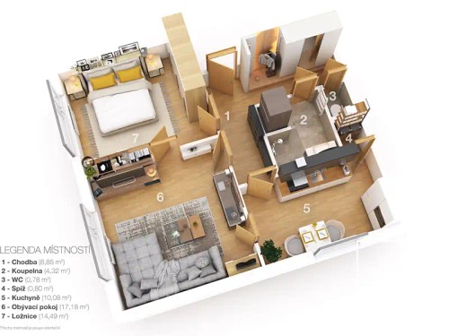 Prodej bytu 2+1 62 m²