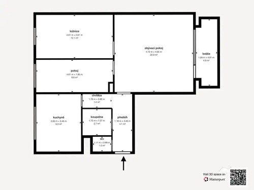 Prodej bytu 3+1 71 m²