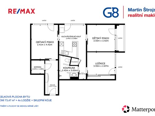 Prodej bytu 3+1 73 m²