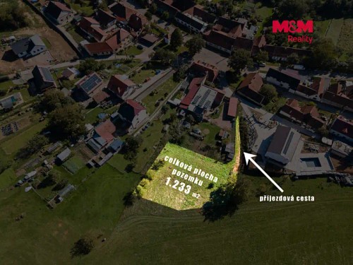 Prodej stavebního pozemku 1233 m²