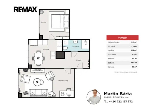 Prodej bytu 2+1 59 m²