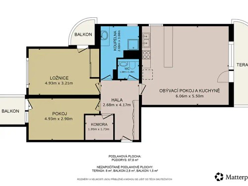 Prodaný byt 3+kk 87 m²