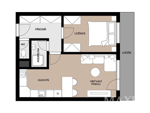 Prodej bytu 2+kk 39 m²
