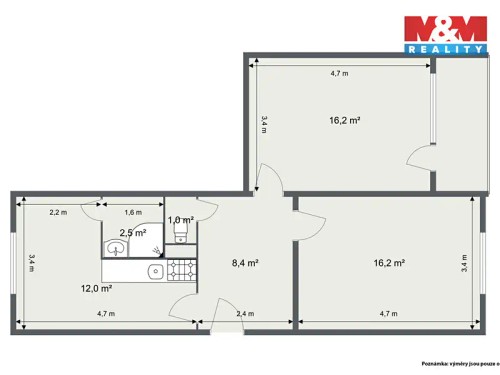 Prodaný byt 2+1 58 m²