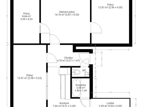Prodej bytu 4+1 71 m²