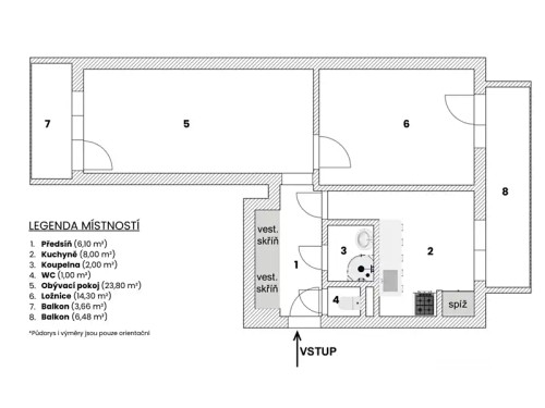 Prodej bytu 2+1 55 m²