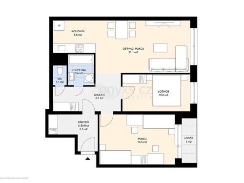 Prodaný byt 3+kk 71 m²