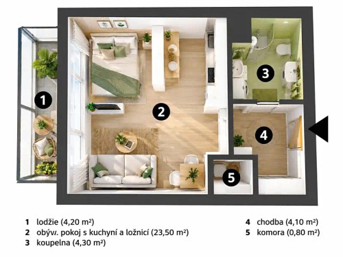 Prodej bytu 1+kk 34 m²
