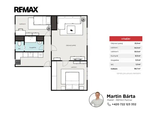 Prodej bytu 3+kk 59 m²
