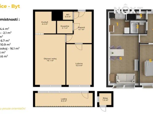 Prodej bytu 2+kk 41 m²