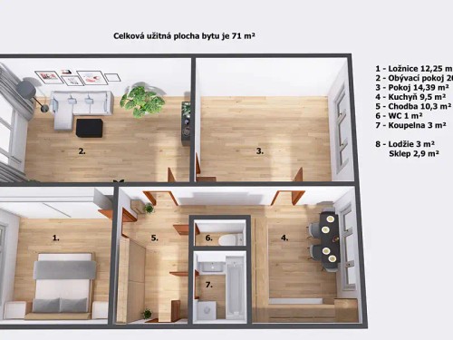 Prodaný byt 3+1 71 m²