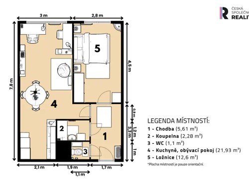 Prodej bytu 2+kk 43 m²