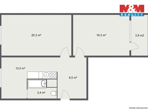 Prodaný byt 2+1 60 m²
