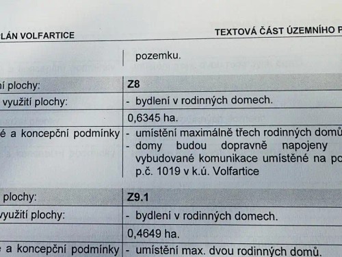 Prodej stavebního pozemku 6235 m²