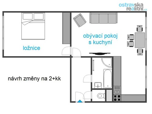 Prodej bytu 2+1 54 m²
