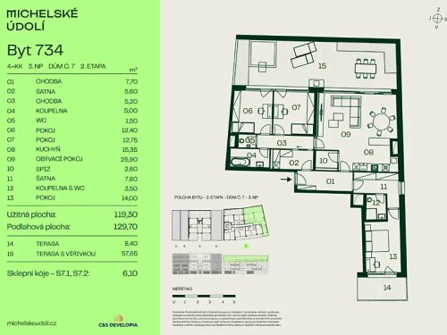 Prodej bytu 4+kk 119 m²