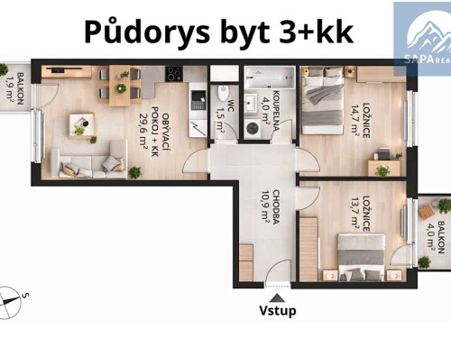 Prodej bytu 3+kk 80 m²