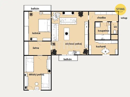 Prodej bytu 3+1 72 m²