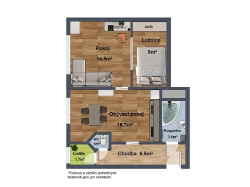 Prodaný  byt 2+kk 52 m²