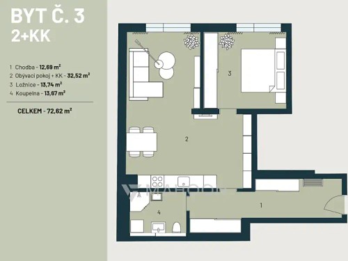 Prodej bytu 2+kk 67 m²