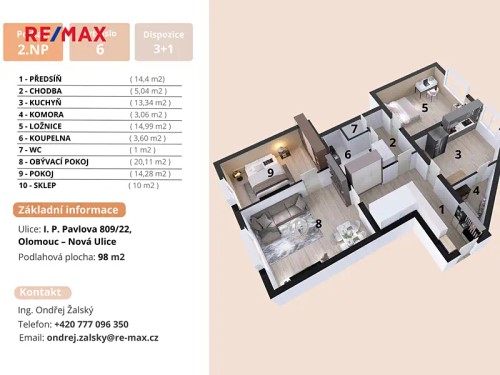 Prodaný  byt 3+1 98 m²